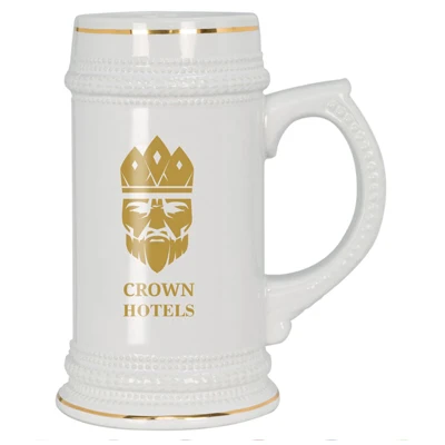 Hot Sale 18 oz White Ceramic Stein - Custom Printed