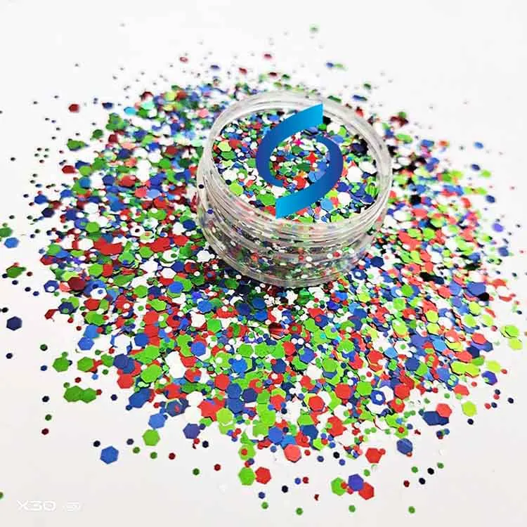 Оптовая продажа, устойчивый растворитель, смешанный растворитель, синий праздничный декоративный, яркий блеск, Рождественский товар для помещений, Рождество