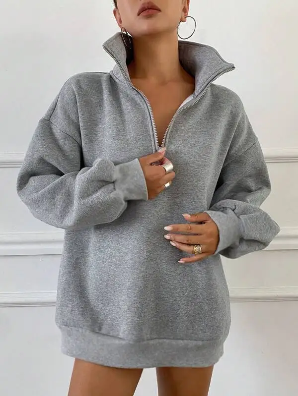 High Quality Jogger Organic Cotton Crewneck Sweatshirts Women Custom Logo Blank Drop Shoulder Sweatshirts