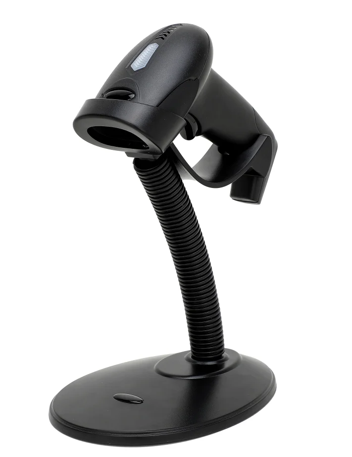 wired 1D laser barcode scanner with stand