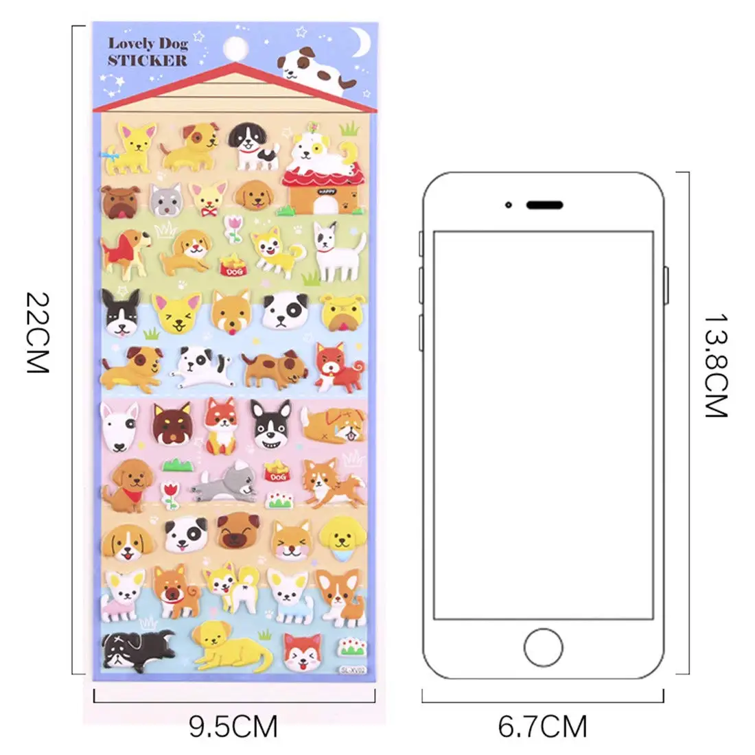 Custom 3D Puffy Pet dog sticker waterproof Kids Toddlers Vivid animal Puffy wholesale toy Boy Stickers