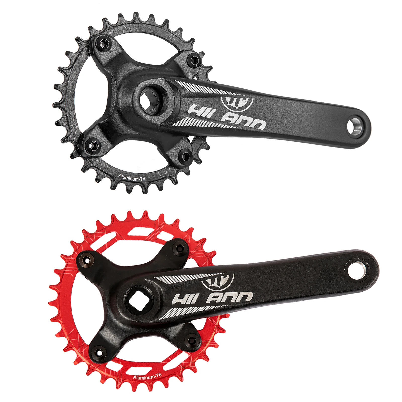 JOYSUN 104 BCD 32/34/36T Aluminum Alloy Mountain Bike Bicycle Crankset, Square Taper/Hollow Integrated MTB Bike 170mm Crank Set