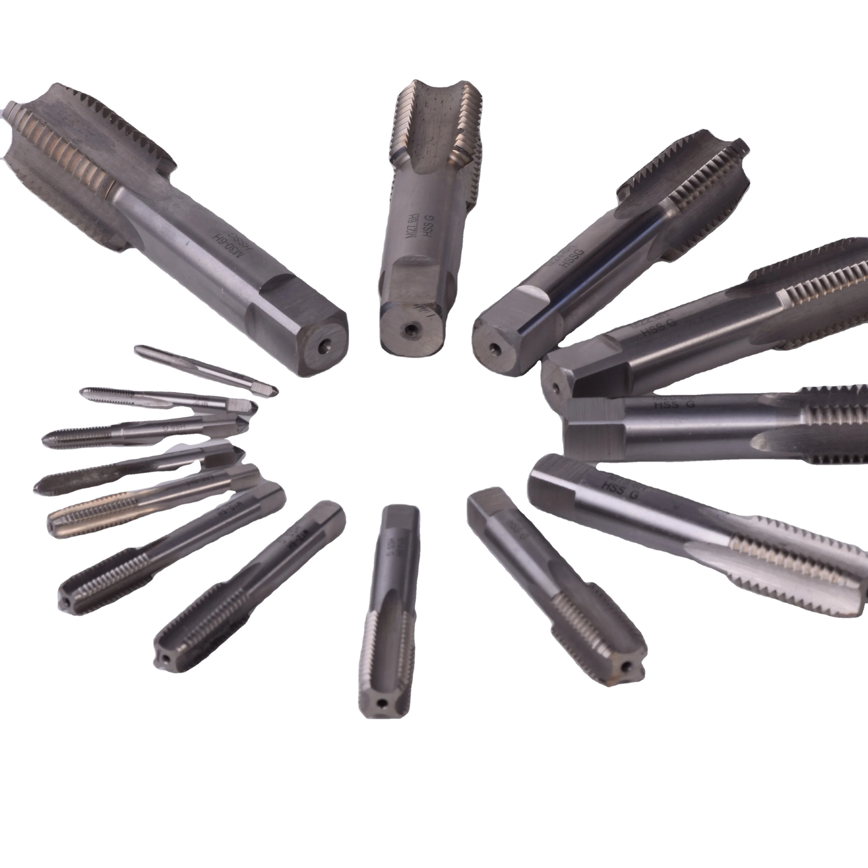 DIN351/UNC 3pcs Set HSS  Machine Thread Screw Taps Hand Taps Set Straight Flute Hand Tap