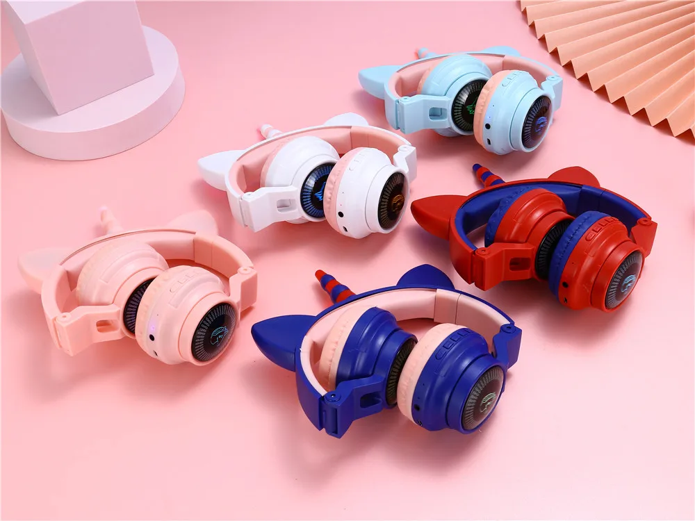 Super Funny Stereo Cartoon Kids Headset Earphones Promotional Gift Gaming Headset for Unicorn Kid Wireless Kids Headphone