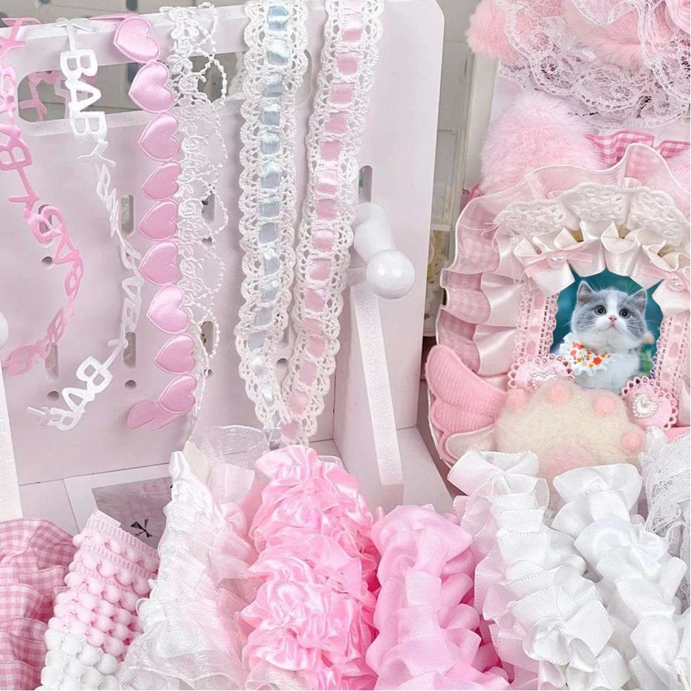 Lace Strips DIY Home Lace Decor Handmade Material Card Cover Dceor Cute Sweet Plaid Lace Strips DIY Sewing Accessories