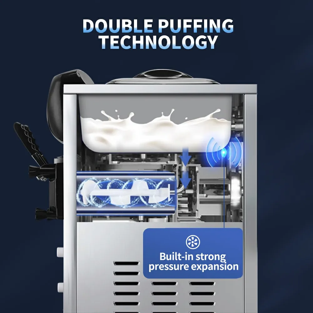 New release commercial rolled ice cream machine soft ice cream maker for milk tea shop cream ice machines