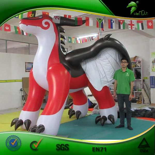 Hongyi Inflatable Red Dragon Toy Giant Inflatable Cartoon Zenith Animals with SPH
