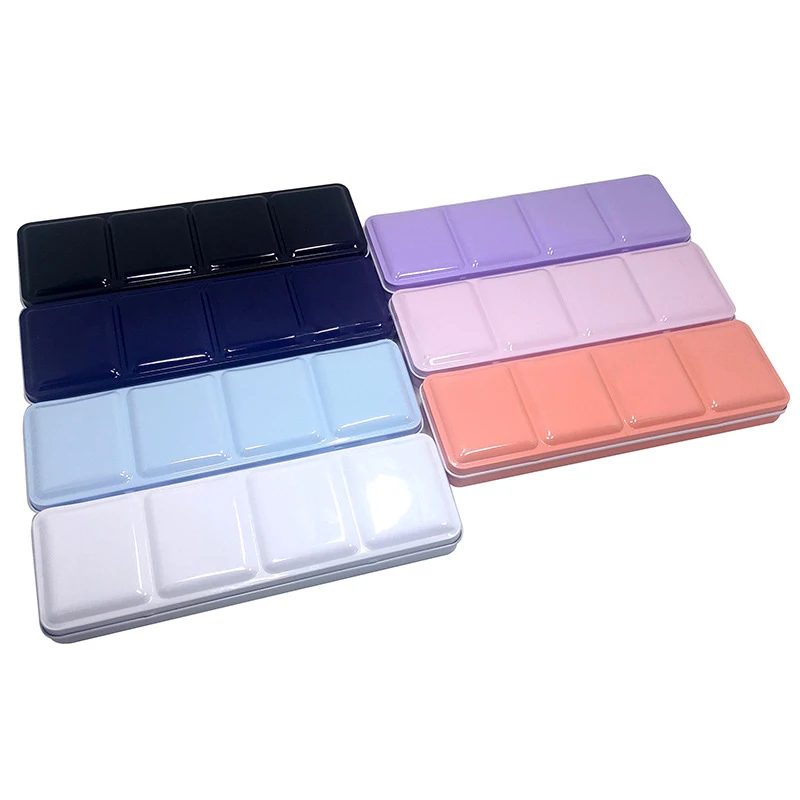 Watercolor Box Tinplate Watercolor Box Colorful Anti-Skid Full Pan 24 Colors Painting Solid Pigment Case Tin Box