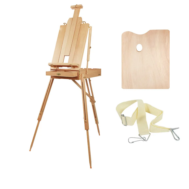 artist wooden sketch easel stand for painting display, tripod easel box