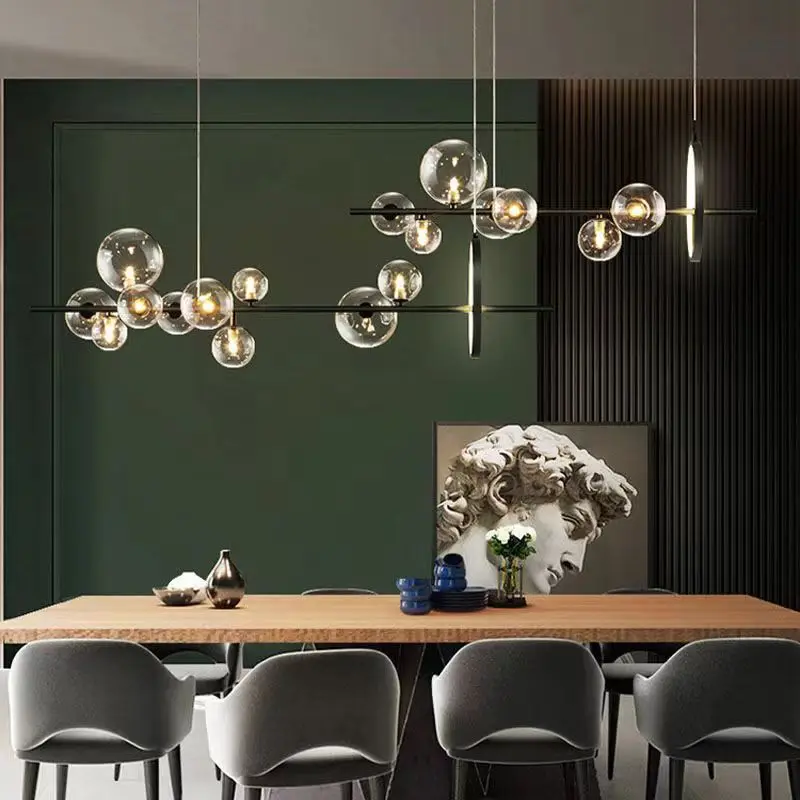 Nordic minimalist restaurant pendant lights with stylish glass chandelier lamp classic chandelier
