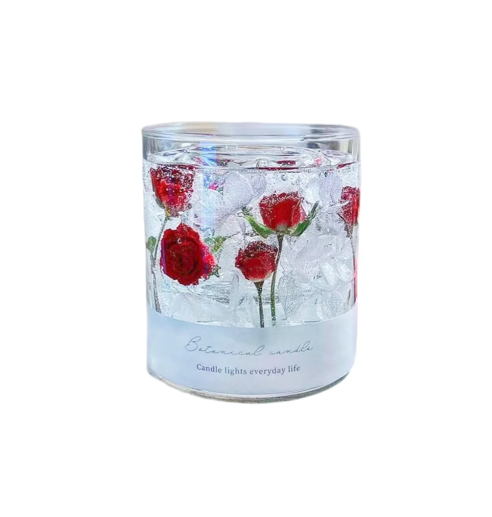 Jelly Gel Wax with Dried Flower Decoration Candle Jelly Flower Candles