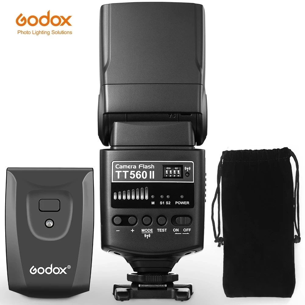 Godox TT560II Thinklite Camera Flash with Build-in 433MHz Wireless Signal for Canon Nikon Sony Pentax Fuji Olympus DSLR Camera