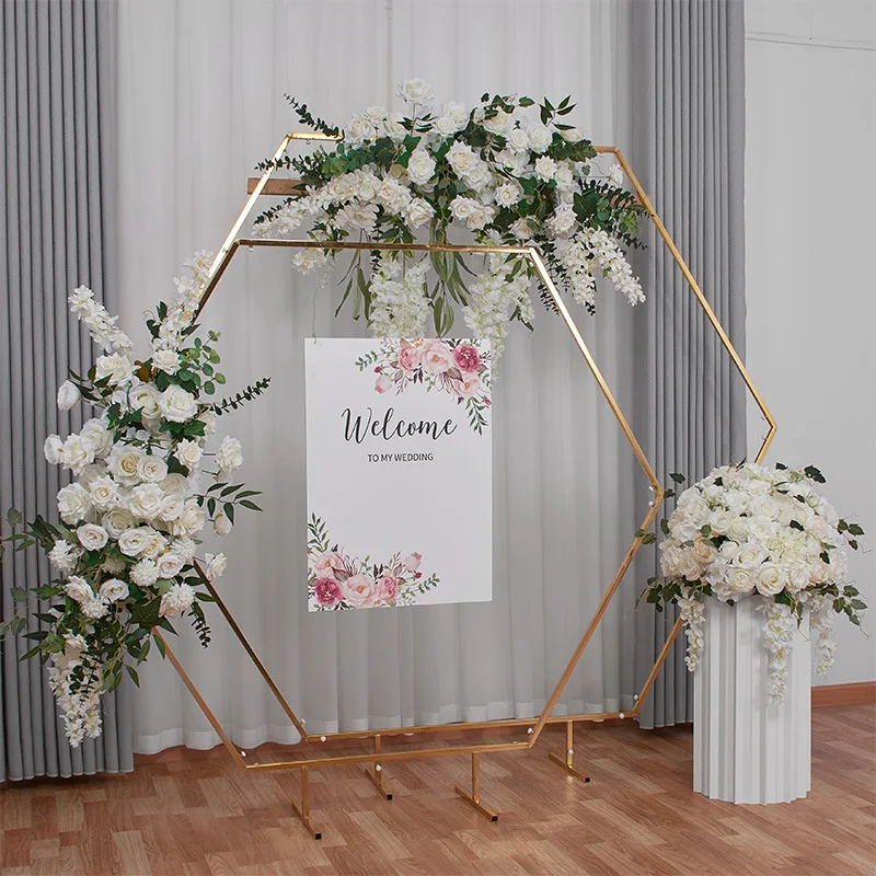 SN-D026 Tall Gold Metal Flower Stand Wedding Flower Ball Arrangements Flower Centerpieces For Wedding Decoration