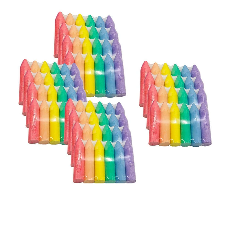 Customized outdoor fun dust-free 6-color large giant chalk set