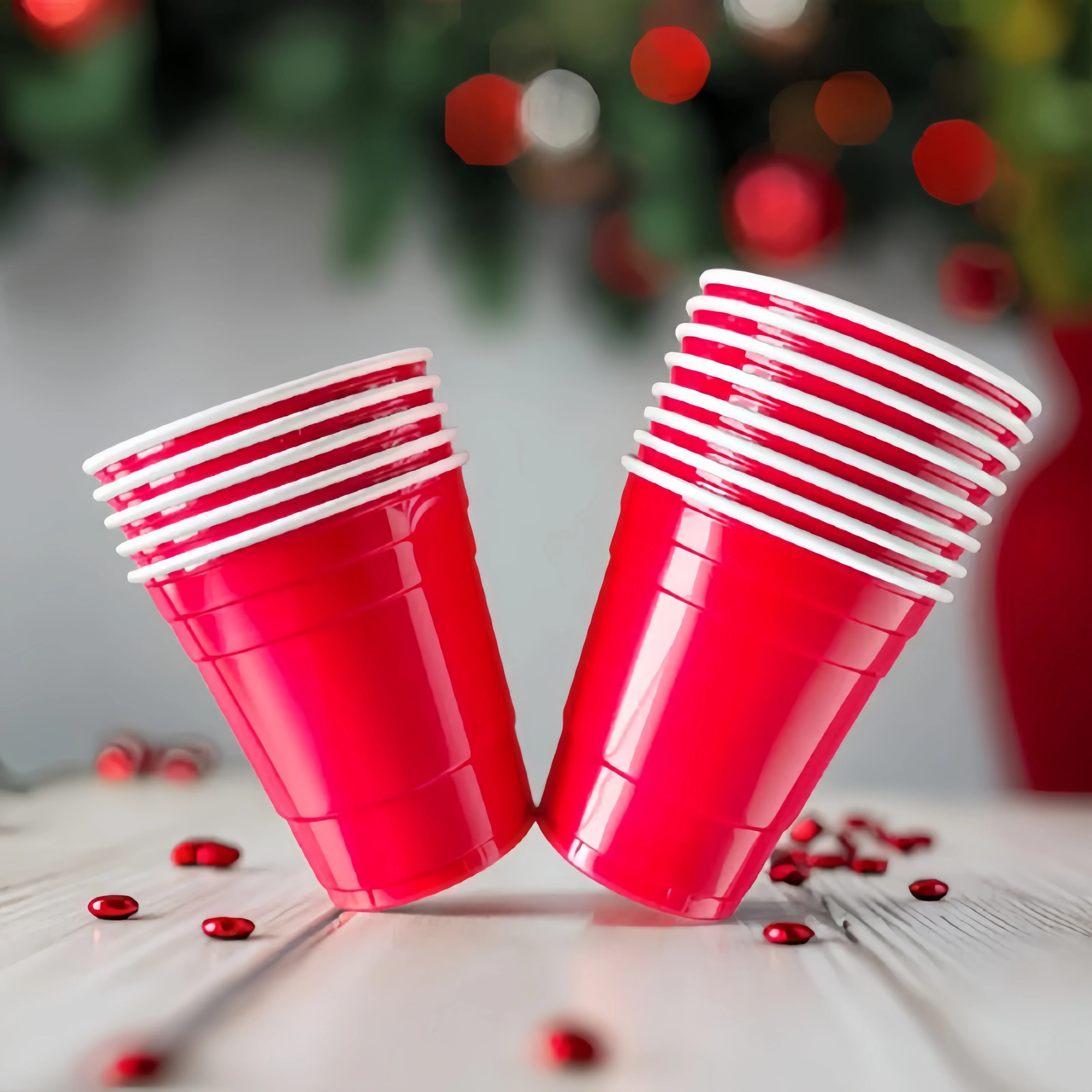 Wholesale OEM Custom 9 oz Red Plastic Party Cup Color Beer Pong Cup Disposable PP Plastic Party Cups for Drinking Coffee