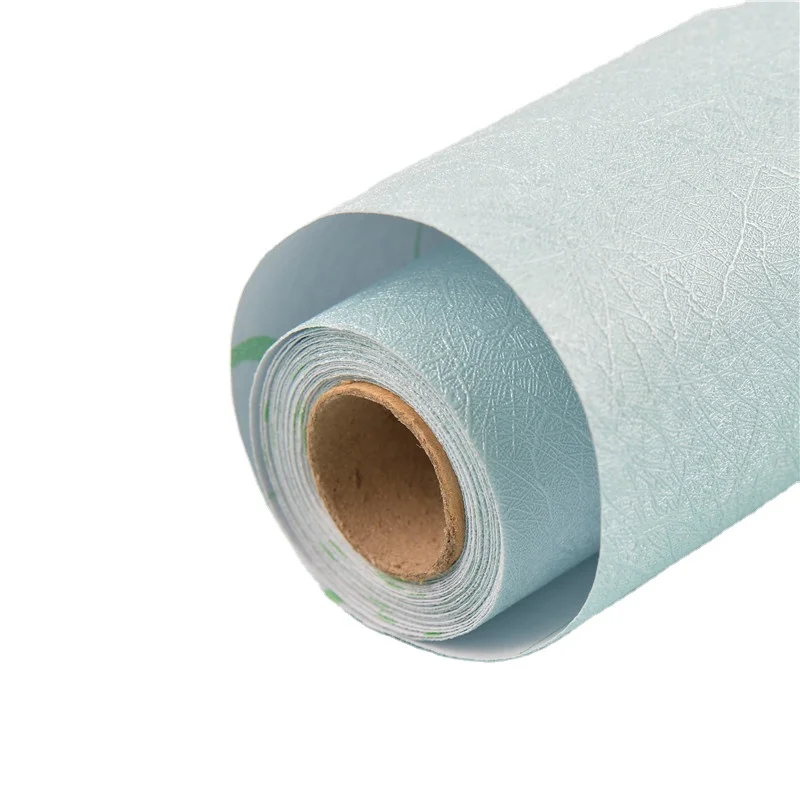Gline ready to ship 60cmx500cm light blue color home decoration pvc wall paper wallpaper