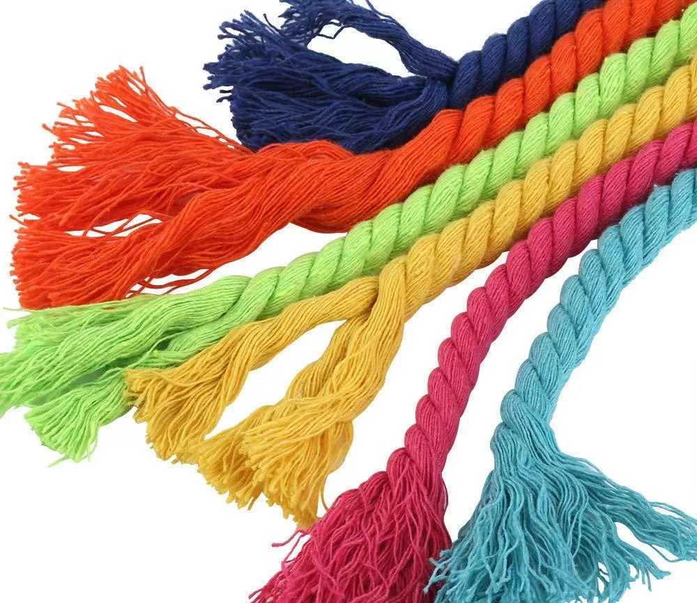 Macrame Cord 3mm 4mm 5mm 6mm 3 Strand Cotton Braid Cord Multi Color Macrame Thread Waist Rope