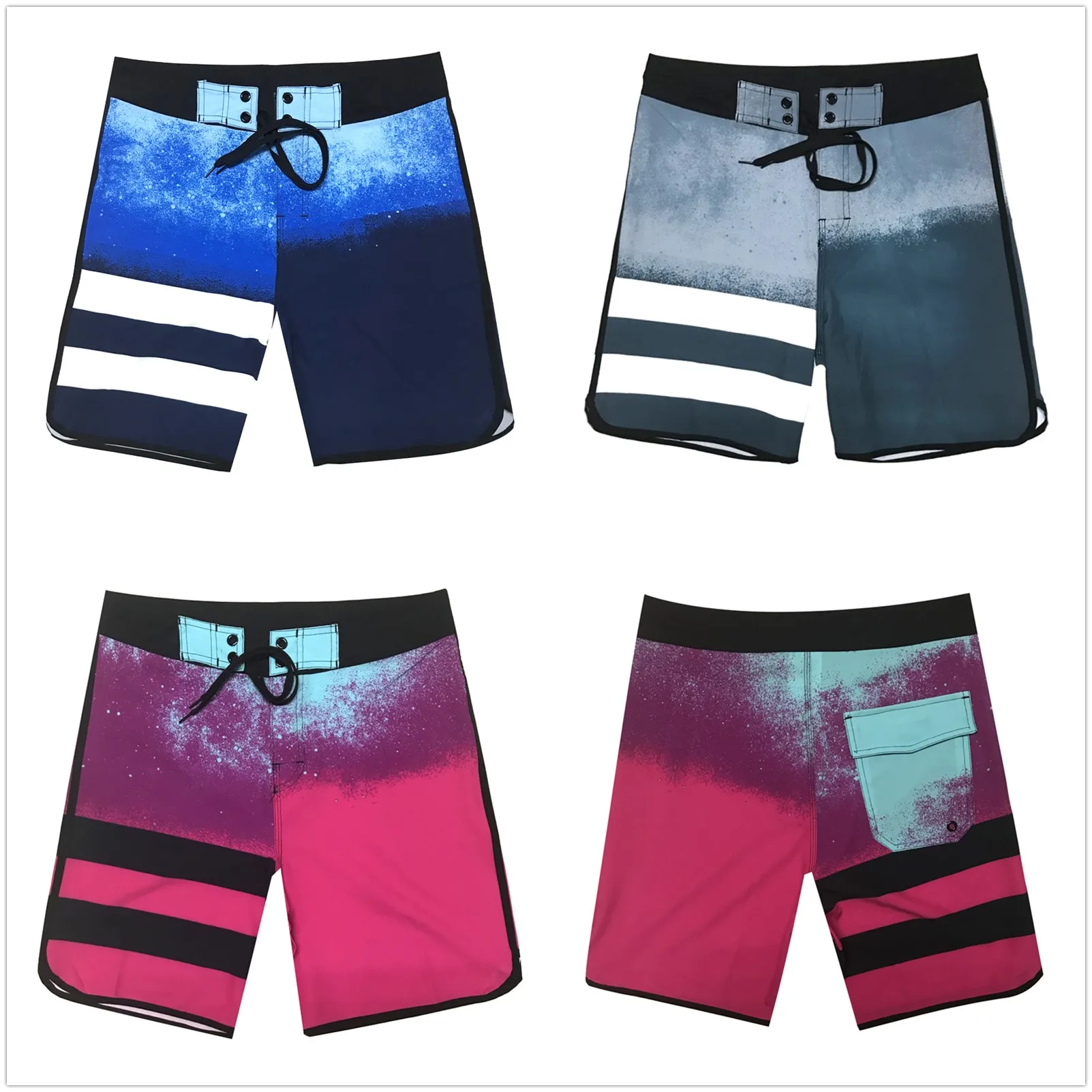 Custom Logo Men Quick Dry Boardshorts Mens Recycled Surf 4 Way Stretch Boardshort Board Shorts