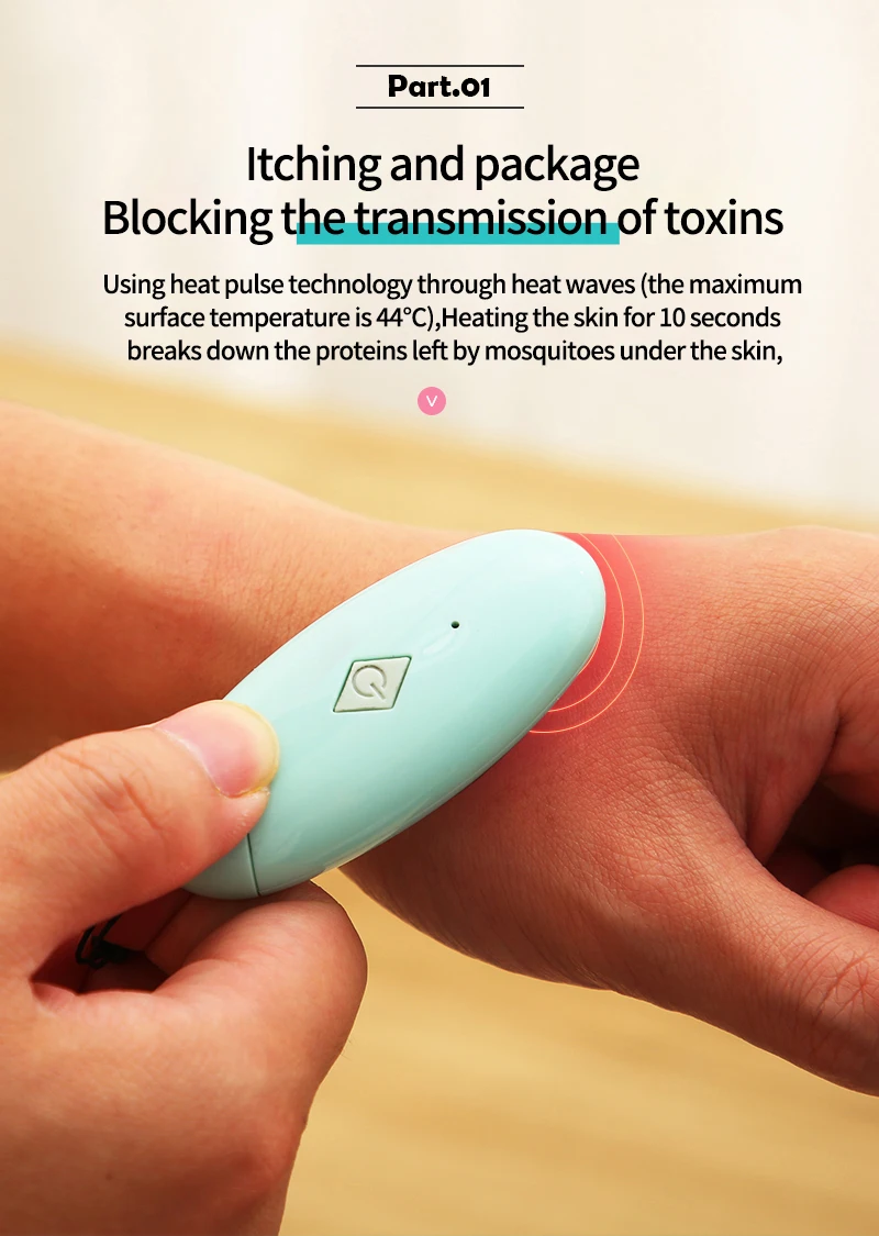 Natural  IR Itch Relief radiation heating heated infrared ray mosquito bite itch relief for kids