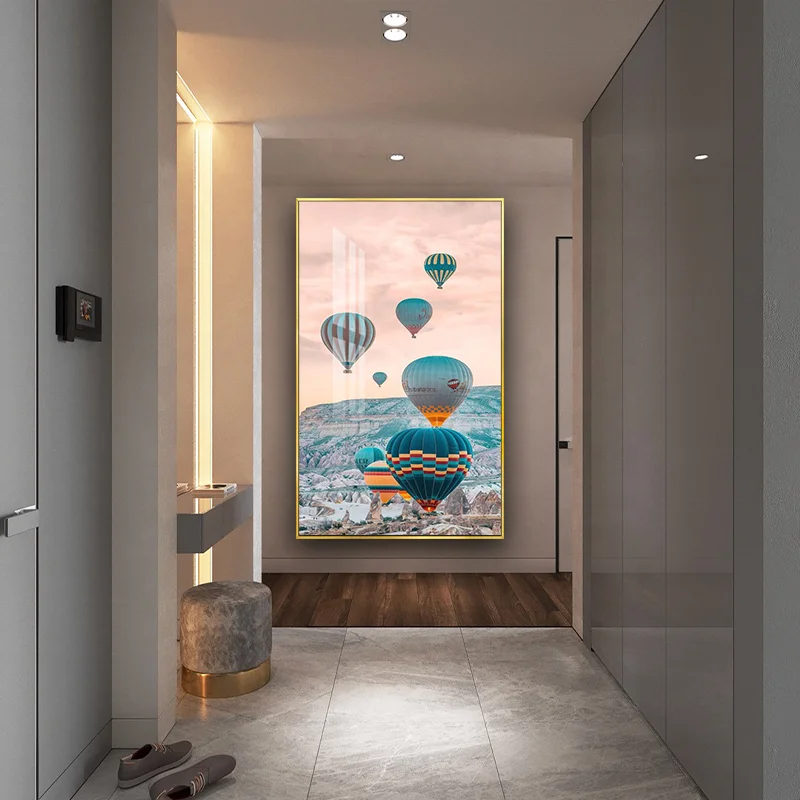 Modern Architectural Landscape Painting Custom Acrylic UV Scenery Wall Art Crystal Porcelain Painting