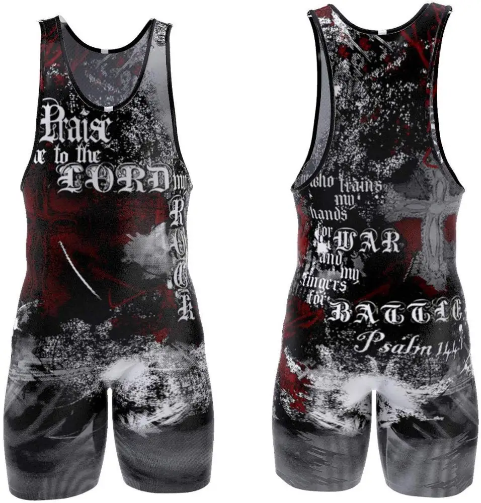 fully custom sublimation professional cool  youth wholesale wrestling singlets for men