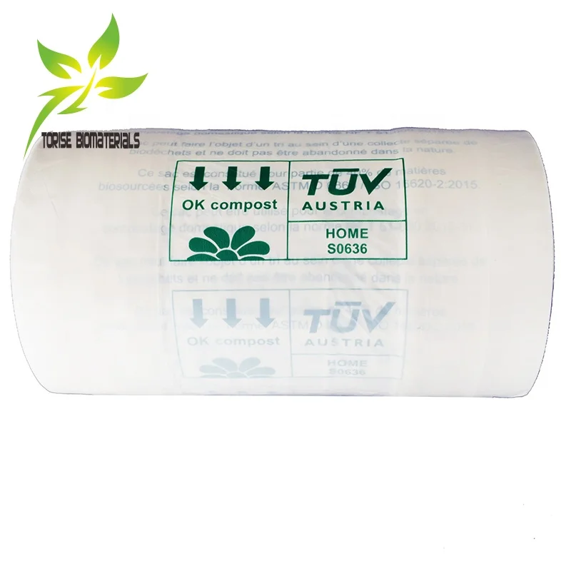 Torise Compostable PET Plastic Fruit Vegetable Packaging Bag Biodegradable Stand-Up Food Produce Bags for Small Buisiness