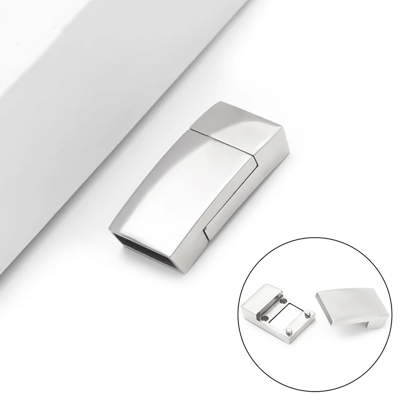 Factory price fashionable small piece 10x3mm stainless steel closure rope bracelet clasp for DIY bangle accessories