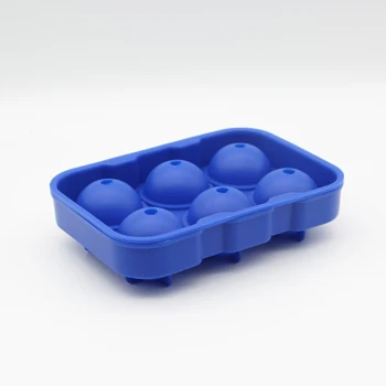 Round 6 Ice Ball Molds Silicone Sphere Large Square Ice Cube Trays Big Ice Ball Maker with Lid And Funnel