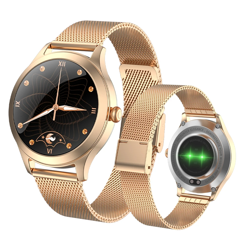 Kingwear KW10PRO Full Round Touch Screen Blood Pressure Heart Rate Fitness Smart Watch for Ladies