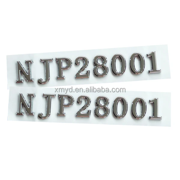 ABS Plastic 3D Chrome Letters & Numbers Car Model