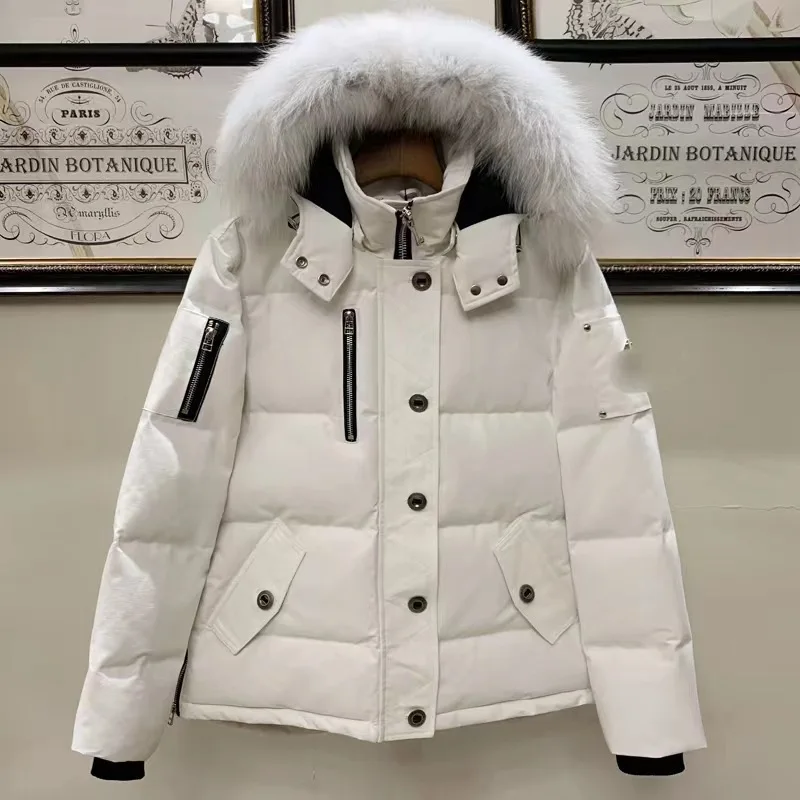 Женский пуховик из меха лисы