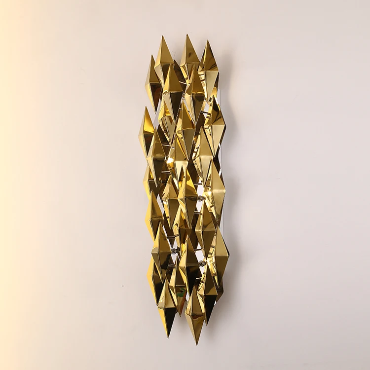 Modern Harmony Quiet Gold Style Art Deco Golden Stainless Steel Wall Light