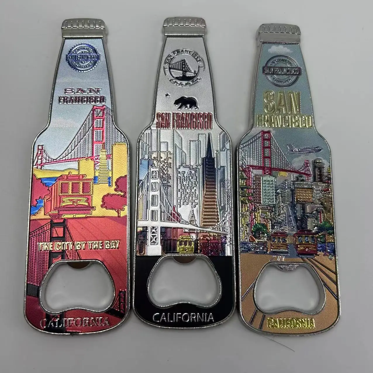 San Francisco California  bulk price 3d souvenirs metal tourist city scenery bottle opener fridge magnet