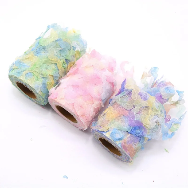 Flower Tulle Mesh Ribbon Colorful Organza Tape DIY Crafts Gifts Bow Handmade Sewing Fabric Material