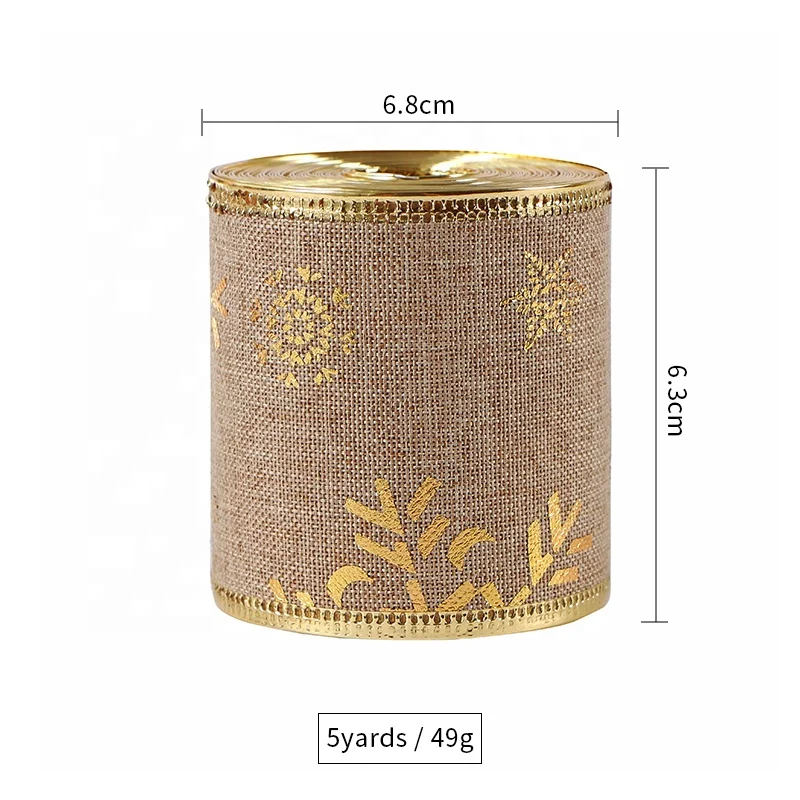 MSD Factory New Printed Design For Merry Christmas Burlap Ribbon on sale Wired Edge Manufacturer