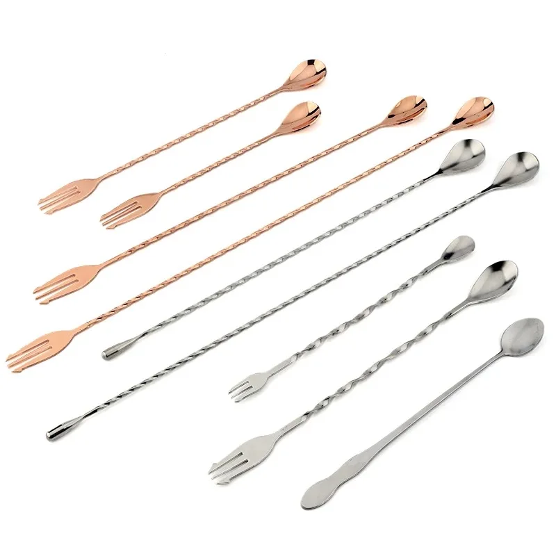 304 stainless steel cocktail mixing rod coffee mixing spoon