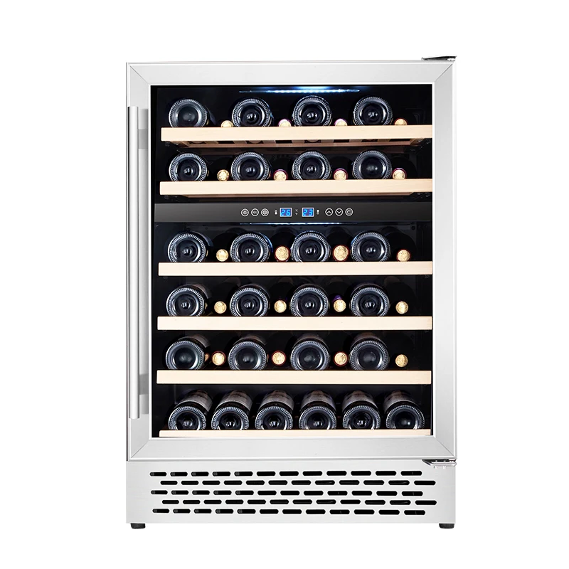 Customized 138L 46 Bottles Compressor Dual Zone Wine Cooler Built-in Wine and Beverage Coolers