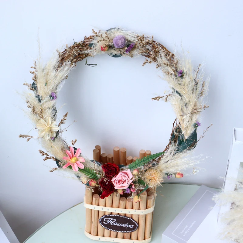 wreath supplies wholesale dried flower wreath flores preservadas natural wedding backdrop