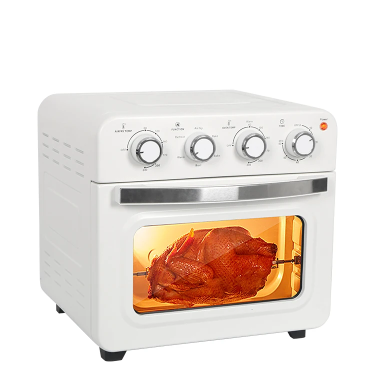 cream white air fryer oven 28L rotating pizza oven