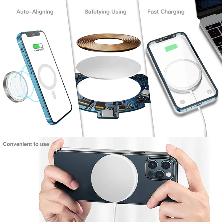 
Fast wireless charger for magsafes/iphone 12 pro max 15w magnetic wireless portable charger 