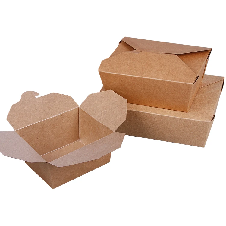 Disposable custom printed white kraft noodle box for food