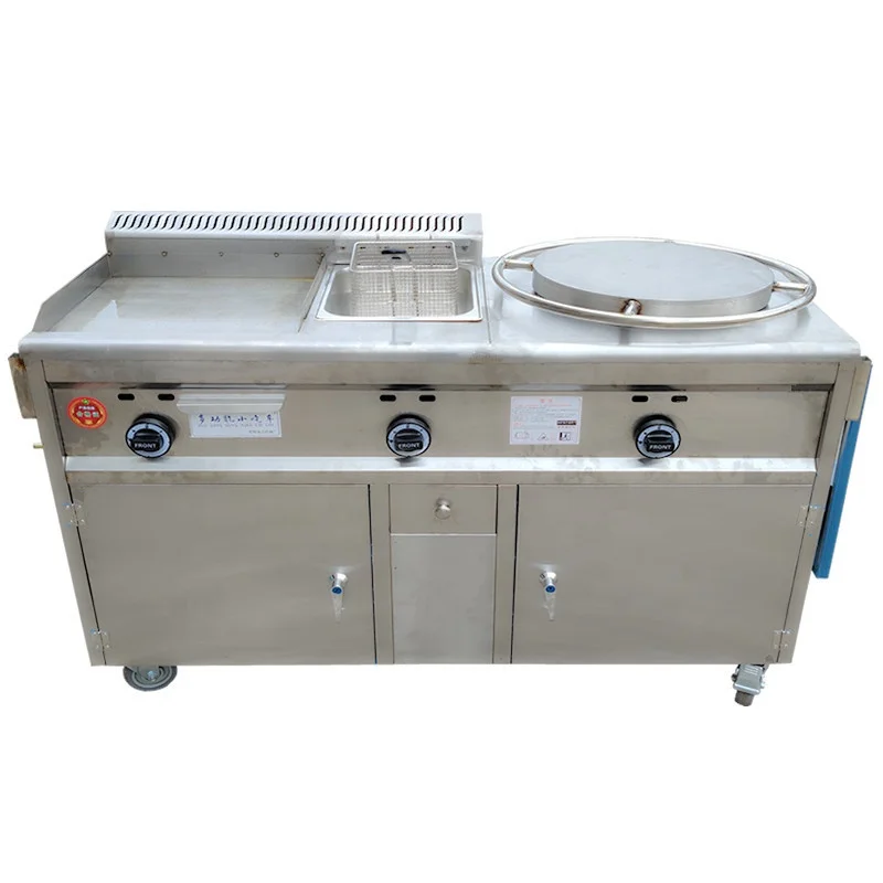 In stock Multifunctional commercial street food cart hand push food cart for pancake maker fryer BBQ snack truck cart mobile