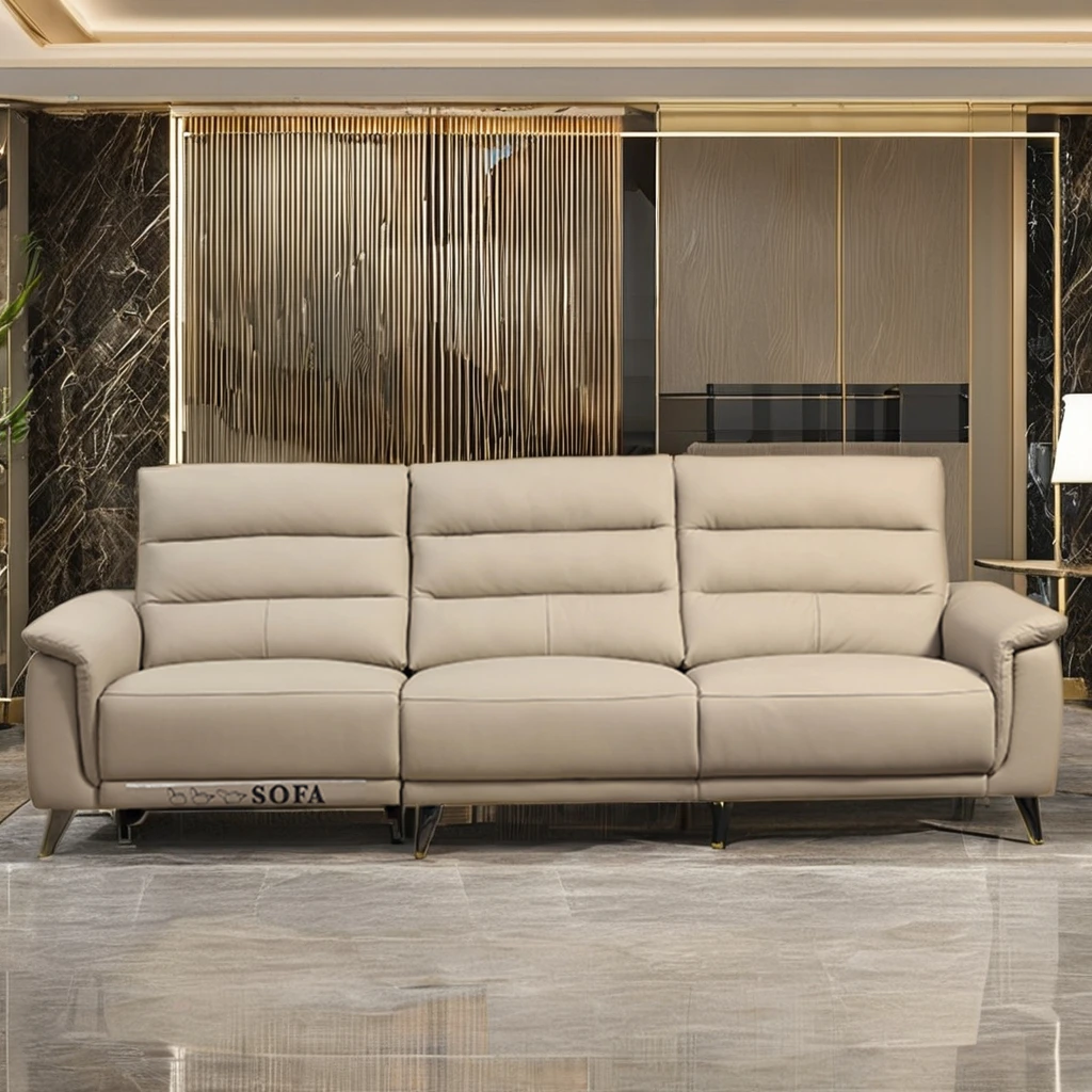 SHEZI Modern Multifunctional Electric Microfiber Fabric Sofa Living Room First Class Leather Sofa Furniture
