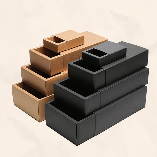 custom foldable box drawer transparent slide cover skincare packaging