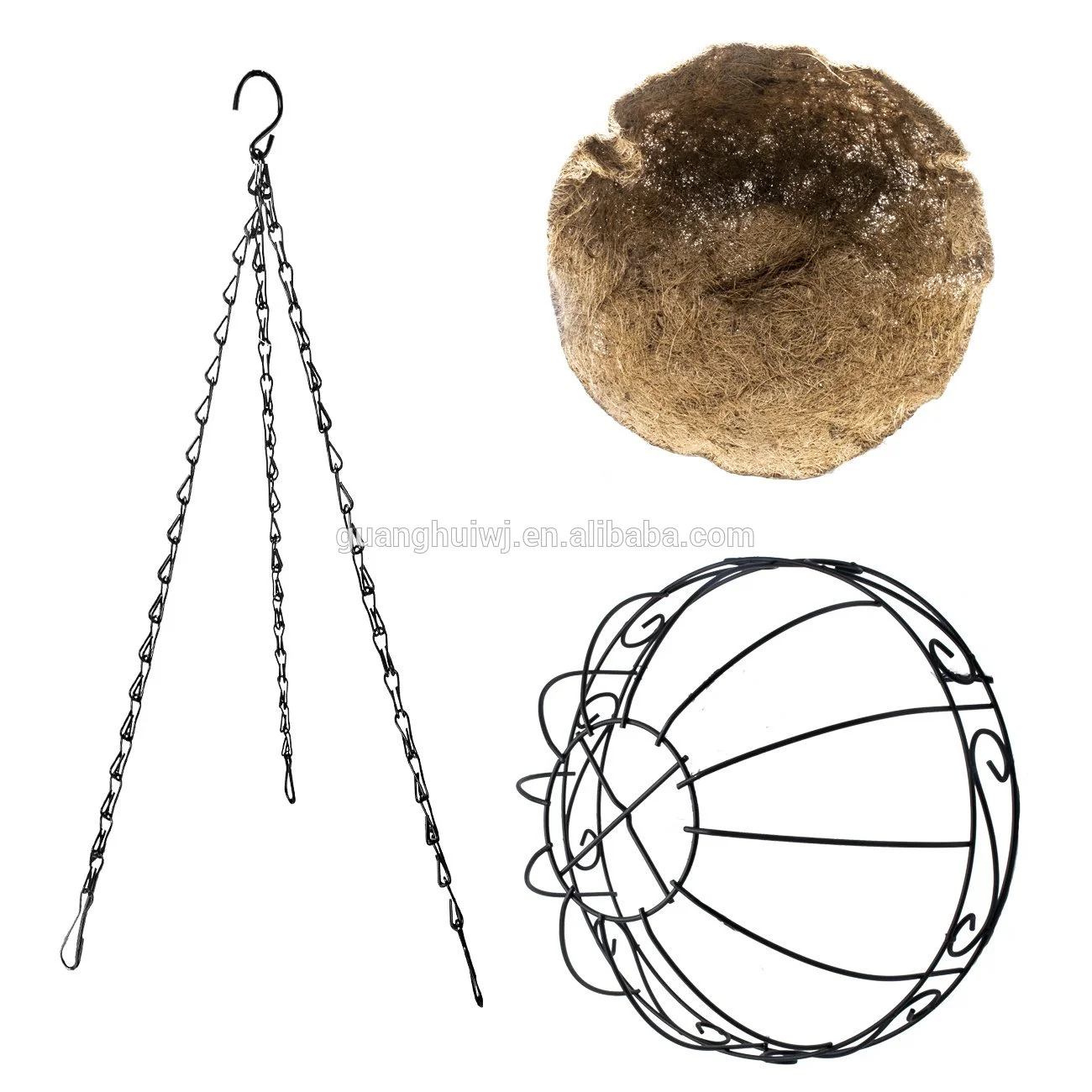 Coir hanging basket for interior decoration and home garden