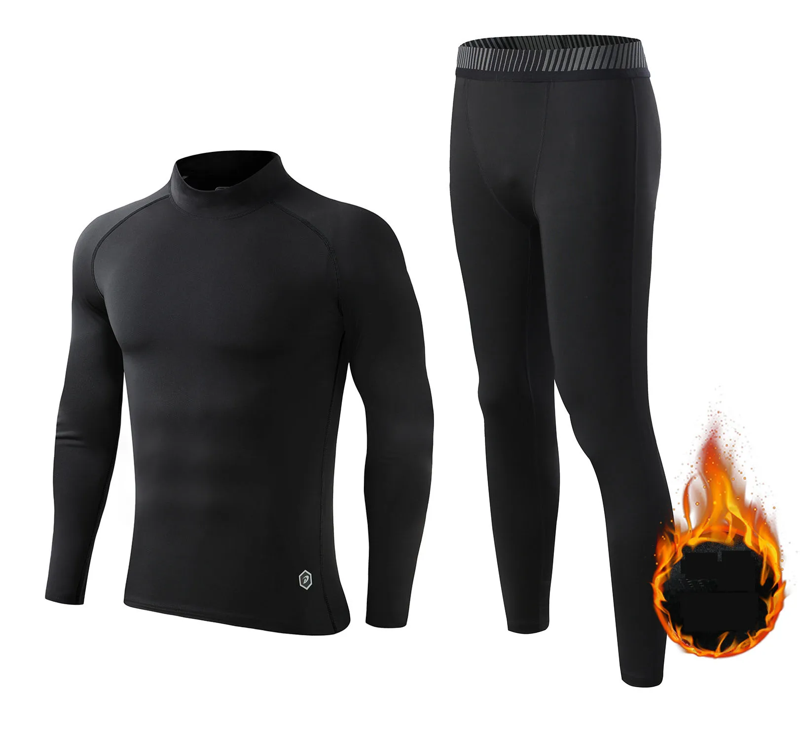 Wholesale 2 Pieces Sportswear Set Men Running Training Tights Compression Fitness Suit