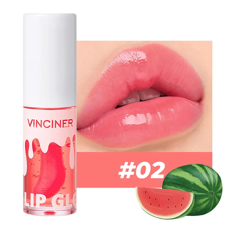 Color Changing Hydrating Lip Gloss Moisturizing Glossy Fruit Lip Oil Big Lip Tint Plumper Applicator Korea Jelly Plump