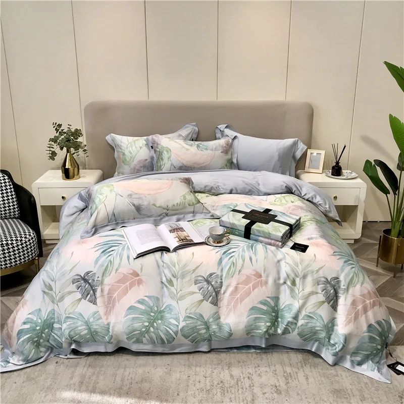 Silky and smooth tencel bed linen sheets bedding set sheet set