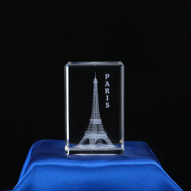 Factory direct wholesale customize 3d Laser Engraving crystal k9 glass cube customize building souvenir