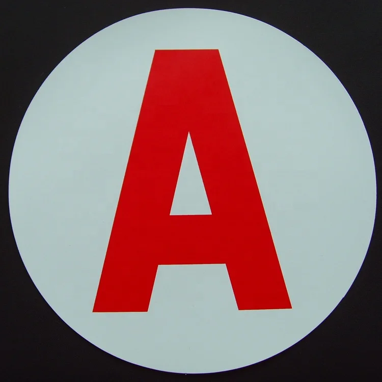 custom printed letter A plate car magnetic sticker